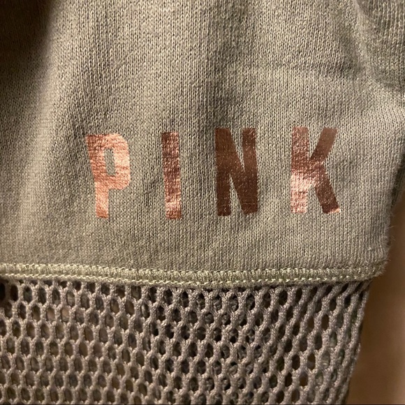 Victoria’s Secret PINK olive green hoodie w mesh - Picture 6 of 8